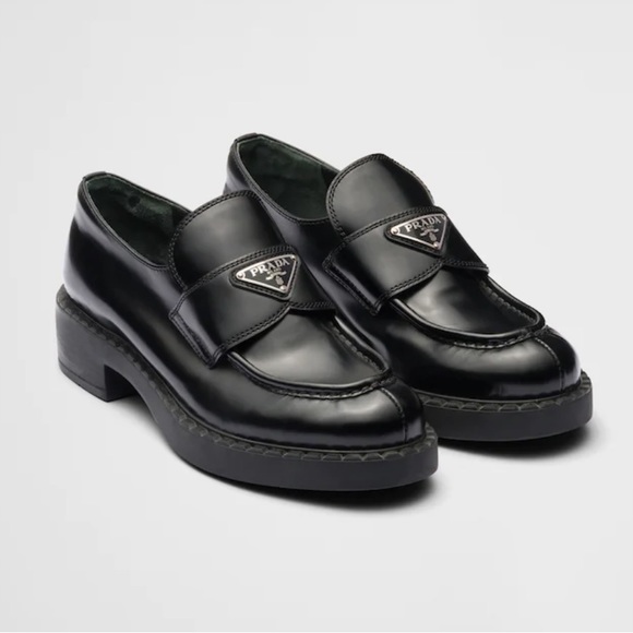 Prada Shoes - NIB Prada Chocolate Brushed Leather Loafers